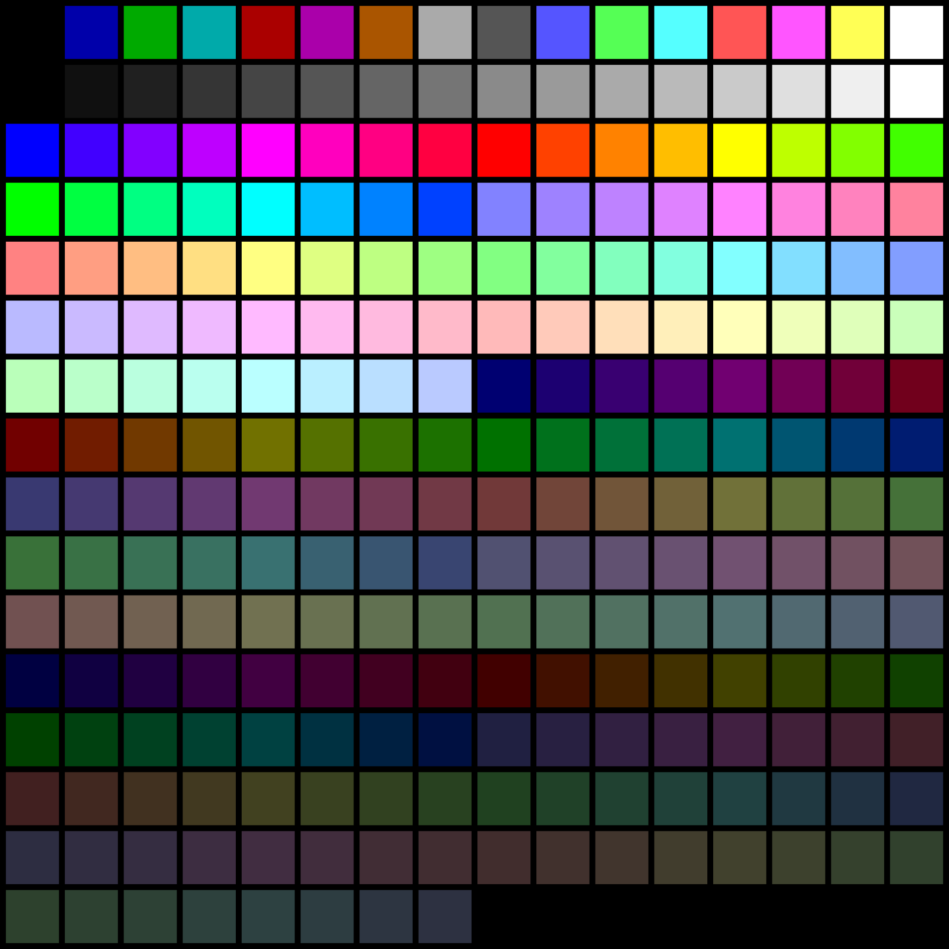 Nes Color Palatte Example Retro Spec+Palette Menu